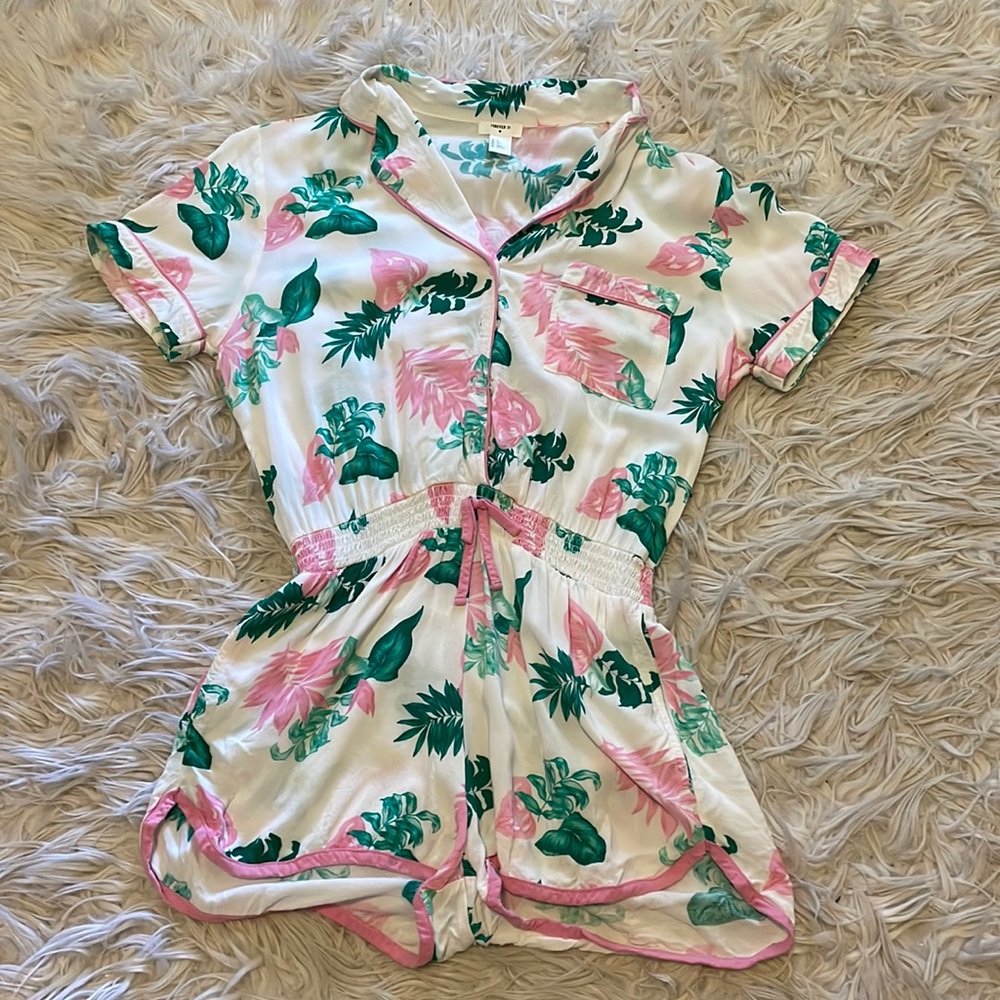 Linen Pajama Polo Romper